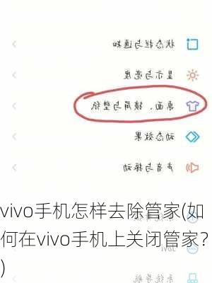 vivo手机怎样去除管家(如何在vivo手机上关闭管家？)