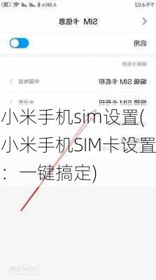 小米手机sim设置(小米手机SIM卡设置：一键搞定)