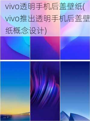 vivo透明手机后盖壁纸(vivo推出透明手机后盖壁纸概念设计)