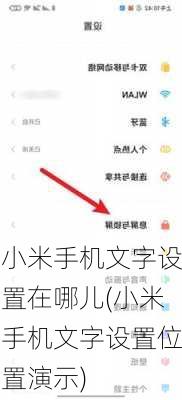 小米手机文字设置在哪儿(小米手机文字设置位置演示)