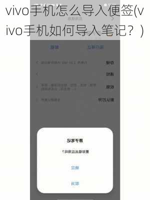 vivo手机怎么导入便签(vivo手机如何导入笔记？)