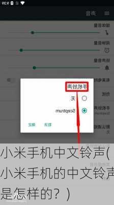 小米手机中文铃声(小米手机的中文铃声是怎样的？)