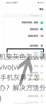 手机变灰色怎么调回vivo(vivo手机灰屏了怎么办？解决方法分享)