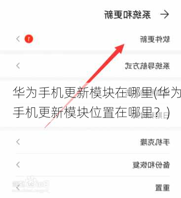 华为手机更新模块在哪里(华为手机更新模块位置在哪里？)