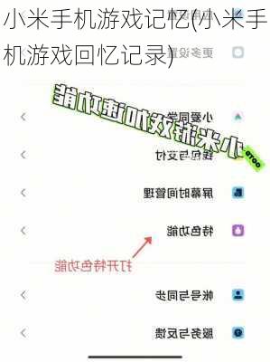 小米手机游戏记忆(小米手机游戏回忆记录)