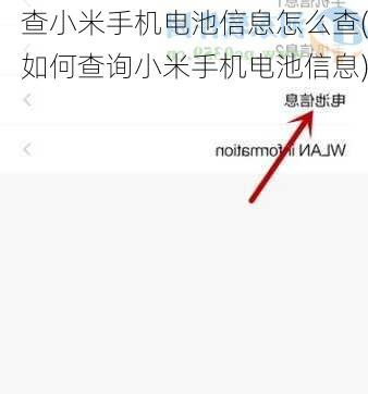 查小米手机电池信息怎么查(如何查询小米手机电池信息)