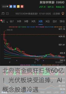 北向资金疯狂扫货60亿！光伏板块受追捧，AI概念股遭冷遇