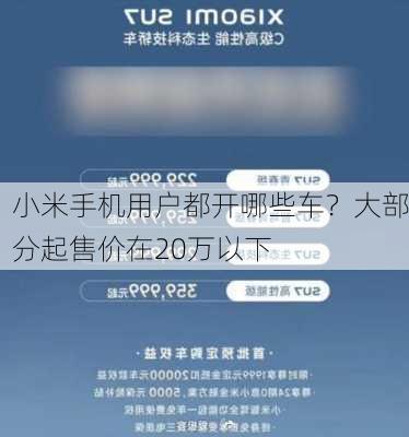 小米手机用户都开哪些车？大部分起售价在20万以下