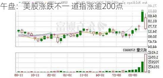 午盘：美股涨跌不一 道指涨逾200点