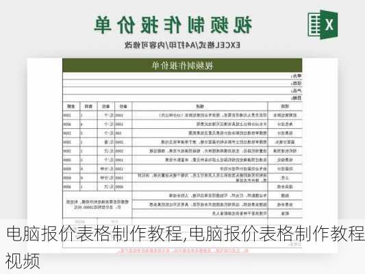 电脑报价表格制作教程,电脑报价表格制作教程视频