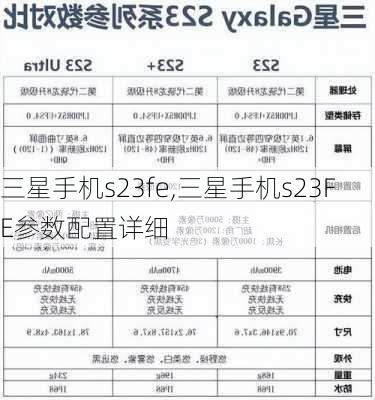 三星手机s23fe,三星手机s23FE参数配置详细