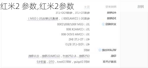 红米2 参数,红米2参数