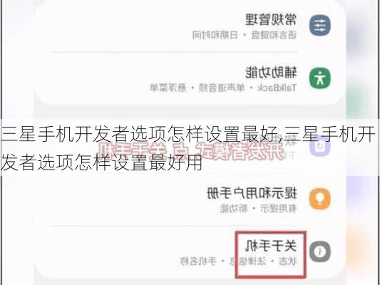 三星手机开发者选项怎样设置最好,三星手机开发者选项怎样设置最好用