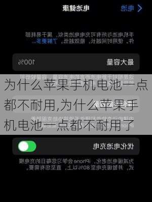 为什么苹果手机电池一点都不耐用,为什么苹果手机电池一点都不耐用了