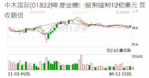 中木国际(01822)年度业绩：股东溢利12亿港元 营收翻倍