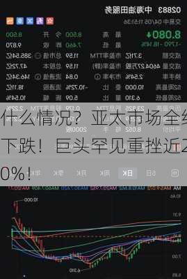 什么情况？亚太市场全线下跌！巨头罕见重挫近20%！