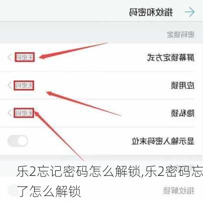 乐2忘记密码怎么解锁,乐2密码忘了怎么解锁