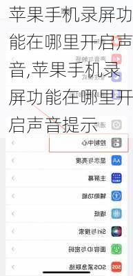 苹果手机录屏功能在哪里开启声音,苹果手机录屏功能在哪里开启声音提示