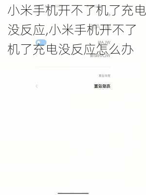 小米手机开不了机了充电没反应,小米手机开不了机了充电没反应怎么办