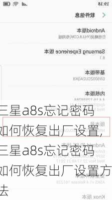 三星a8s忘记密码如何恢复出厂设置,三星a8s忘记密码如何恢复出厂设置方法