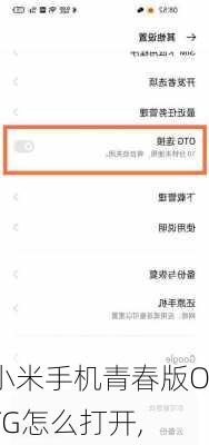 小米手机青春版OTG怎么打开,