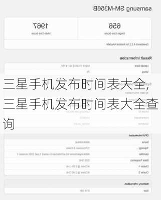 三星手机发布时间表大全,三星手机发布时间表大全查询