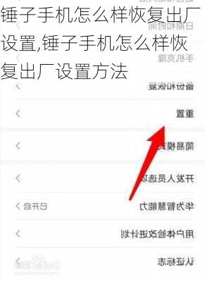 锤子手机怎么样恢复出厂设置,锤子手机怎么样恢复出厂设置方法