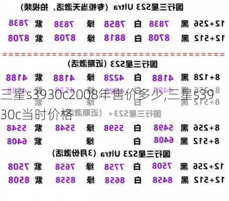 三星s3930c2008年售价多少,三星s3930c当时价格