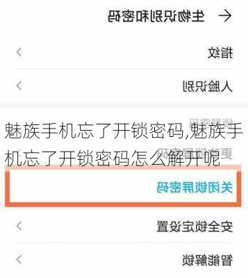 魅族手机忘了开锁密码,魅族手机忘了开锁密码怎么解开呢