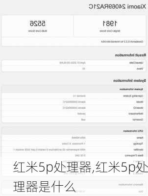 红米5p处理器,红米5p处理器是什么
