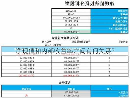 净现值和内部收益率之间有何关系？