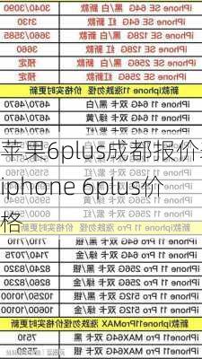 苹果6plus成都报价表,iphone 6plus价格