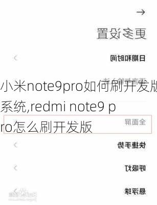 小米note9pro如何刷开发版系统,redmi note9 pro怎么刷开发版