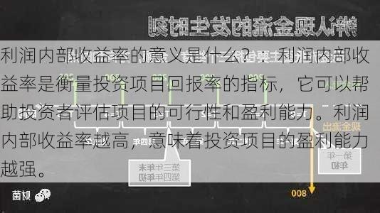 利润内部收益率的意义是什么？：利润内部收益率是衡量投资项目回报率的指标，它可以帮助投资者评估项目的可行性和盈利能力。利润内部收益率越高，意味着投资项目的盈利能力越强。