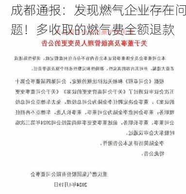 成都通报：发现燃气企业存在问题！多收取的燃气费全额退款