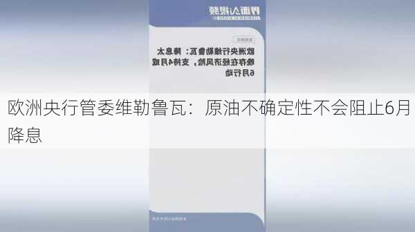 欧洲央行管委维勒鲁瓦：原油不确定性不会阻止6月降息