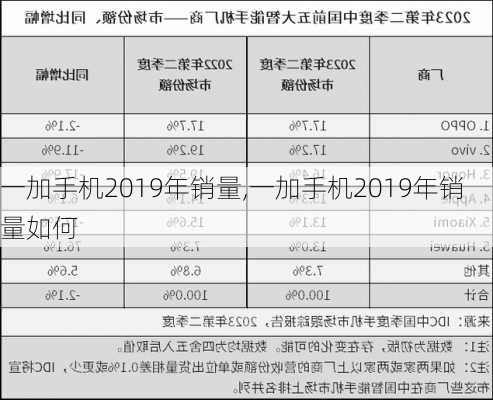 一加手机2019年销量,一加手机2019年销量如何