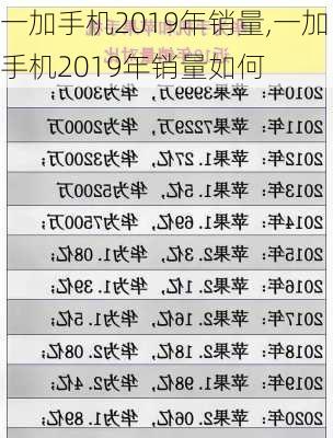 一加手机2019年销量,一加手机2019年销量如何