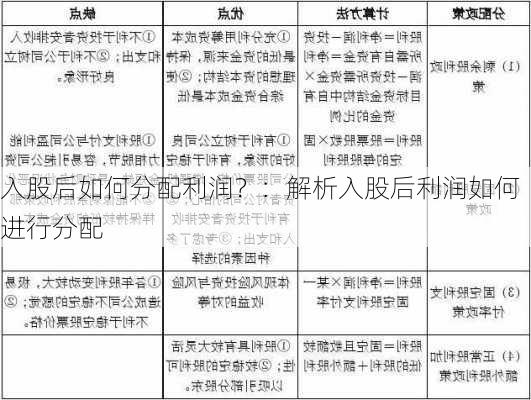 入股后如何分配利润？：解析入股后利润如何进行分配