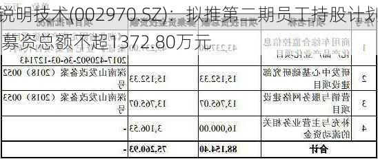 锐明技术(002970.SZ)：拟推第二期员工持股计划 募资总额不超1372.80万元