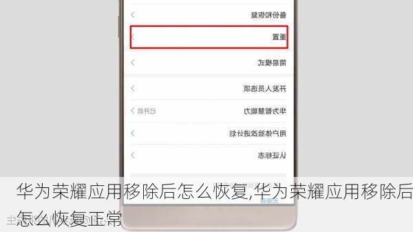 华为荣耀应用移除后怎么恢复,华为荣耀应用移除后怎么恢复正常