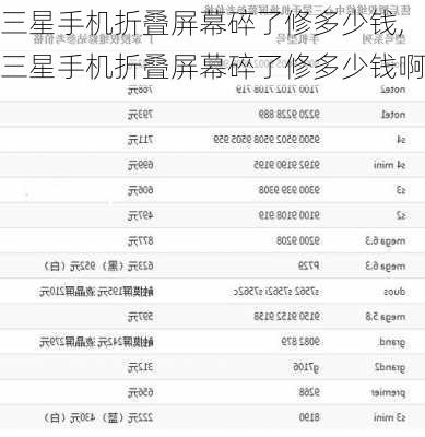 三星手机折叠屏幕碎了修多少钱,三星手机折叠屏幕碎了修多少钱啊