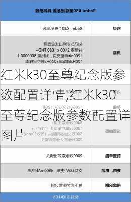 红米k30至尊纪念版参数配置详情,红米k30至尊纪念版参数配置详情图片