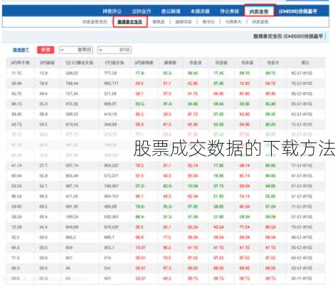 股票成交数据的下载方法