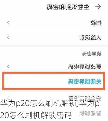 华为p20怎么刷机解锁,华为p20怎么刷机解锁密码