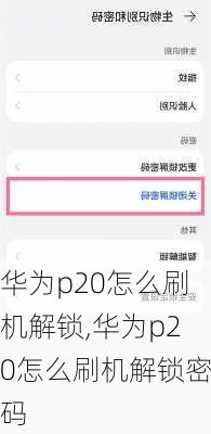 华为p20怎么刷机解锁,华为p20怎么刷机解锁密码