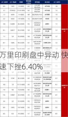 万里印刷盘中异动 快速下挫6.40%