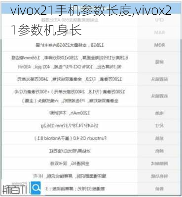 vivox21手机参数长度,vivox21参数机身长