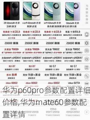 华为p60pro参数配置详细价格,华为mate60参数配置详情