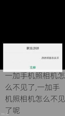 一加手机照相机怎么不见了,一加手机照相机怎么不见了呢